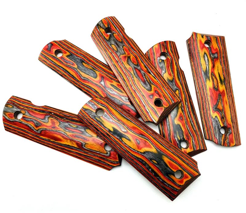 2Pieces 1911 Grips 3D Composite color wood Handle
