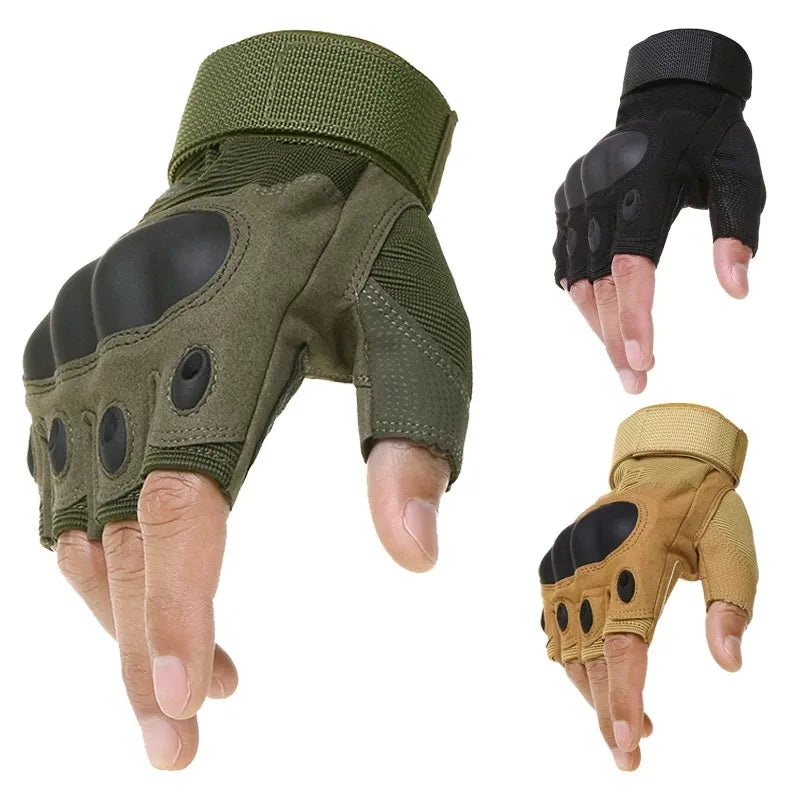 Armor Protection Shell Tactical Gloves Half Finger Sports Gloves