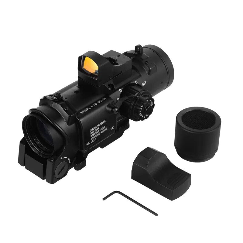 Tactical Optics 1x-4x Fixed Dual Purpose Scope With Mini Red Dot Sight