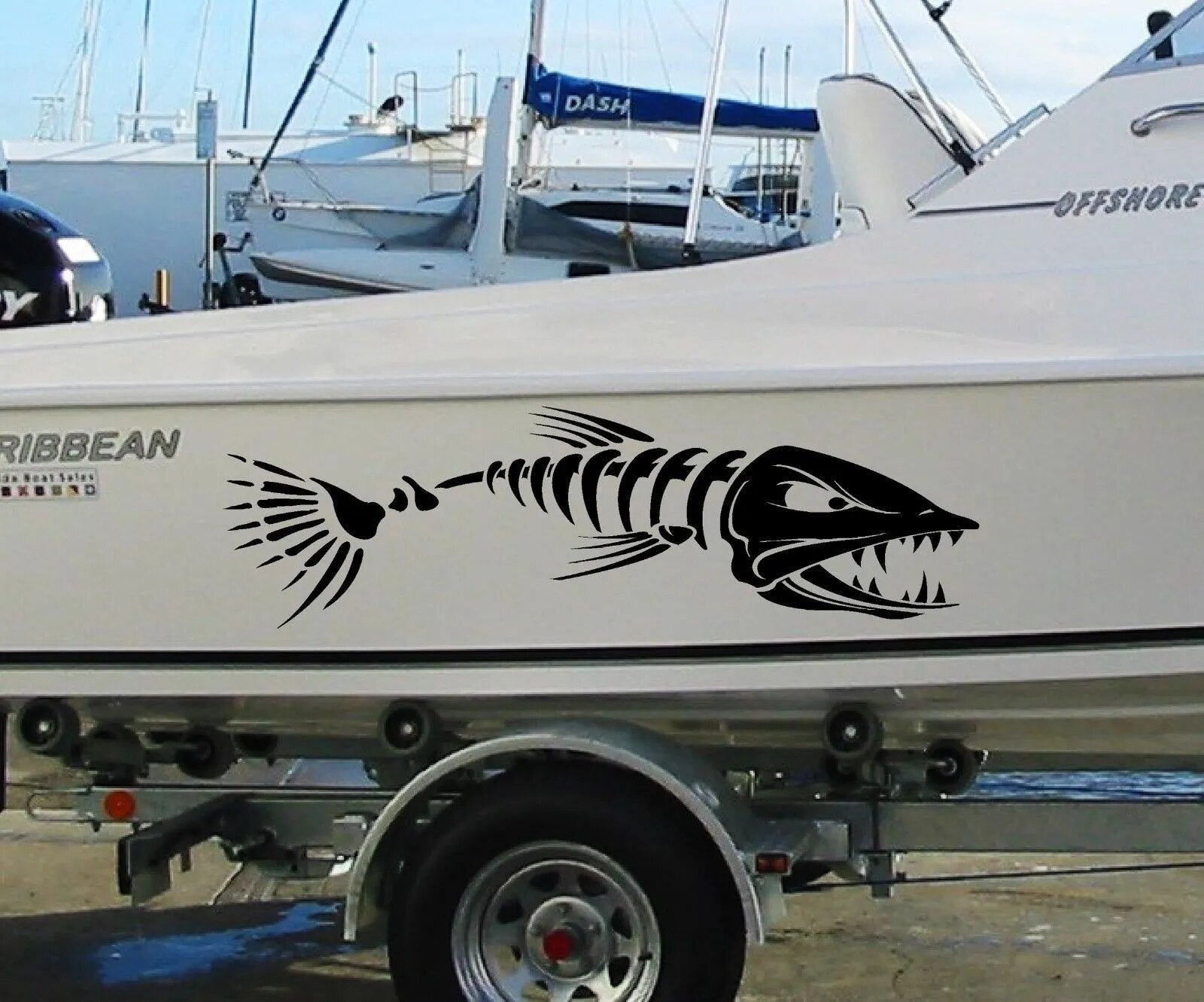 Large Fish Bone Stickers for Boat Body