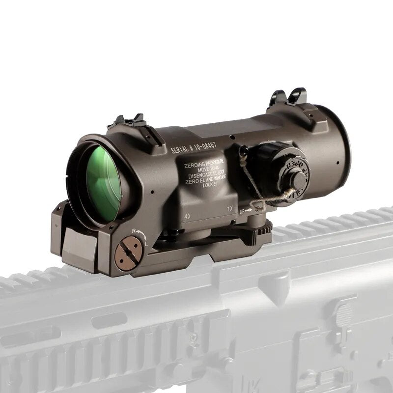 Tactical Scope 1x-4x Fixed Dual Purpose illuminated Red Dot Sight