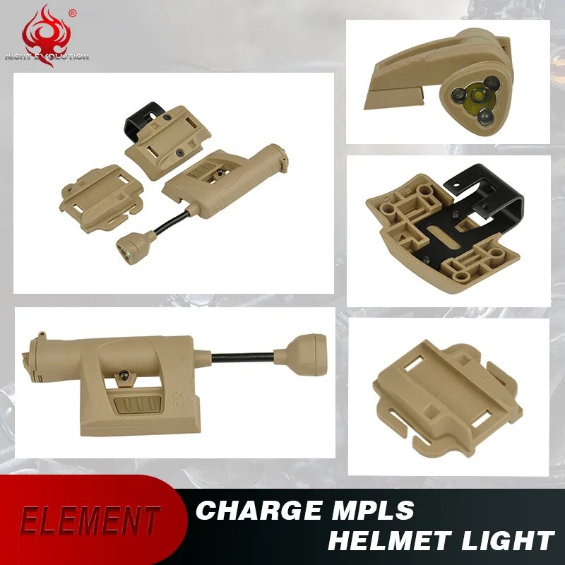 Element Tactical Helmet Flashlight Green Red IR Laser Lamp