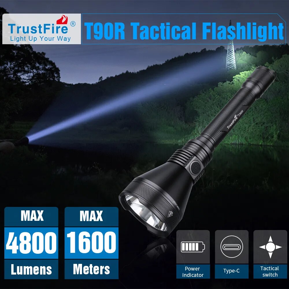 Trustfire T90R Tactical Powerful Flashlight LMNS SBT-90 4800LM