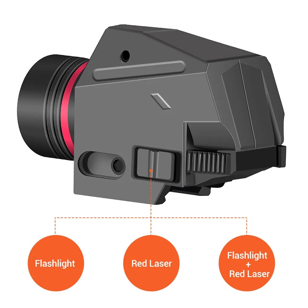 Tactical LED Flashlight Red Laser Sight for 20mm Rail