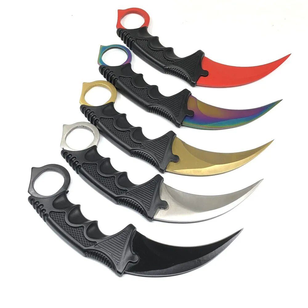 Karambit Knife with Sheath Fixed Blade for Outdoor Camping EDC Tool