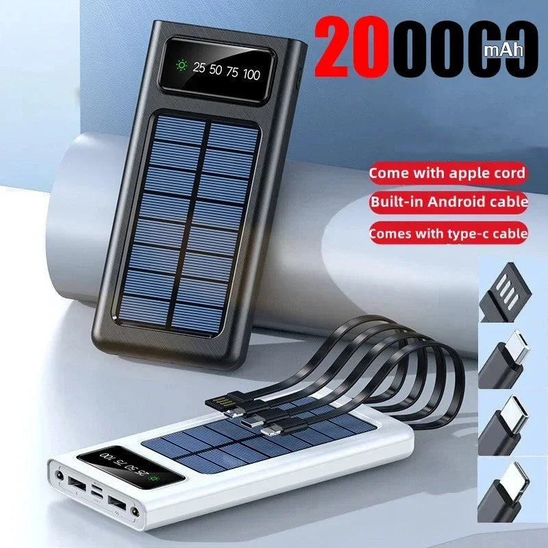 200000mAh Ultra-Large Capacity Solar Charging Power Bank