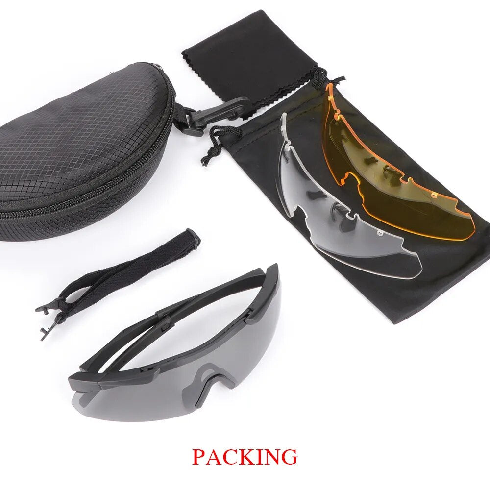 Shock Resistant HD Lens UV400 Eyewear Tactical Shooting Glasses
