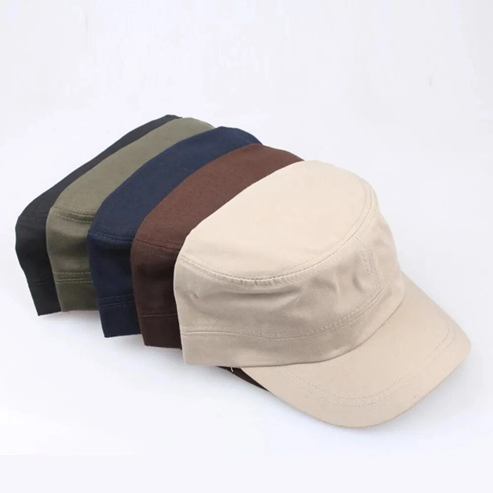 Men's Flat Top Cotton Military Tactical Snapback Cap