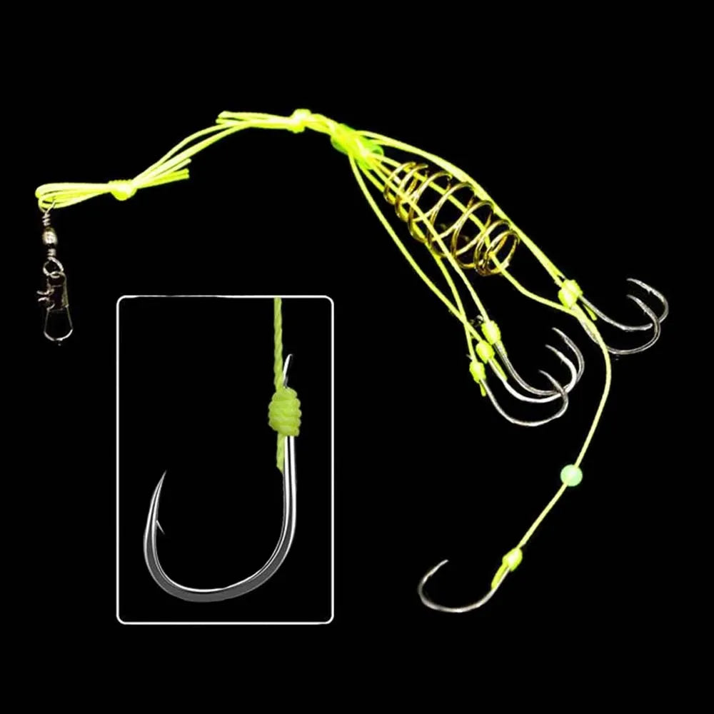Explosion Fishing Hook Spring Lure Green Line Bomb