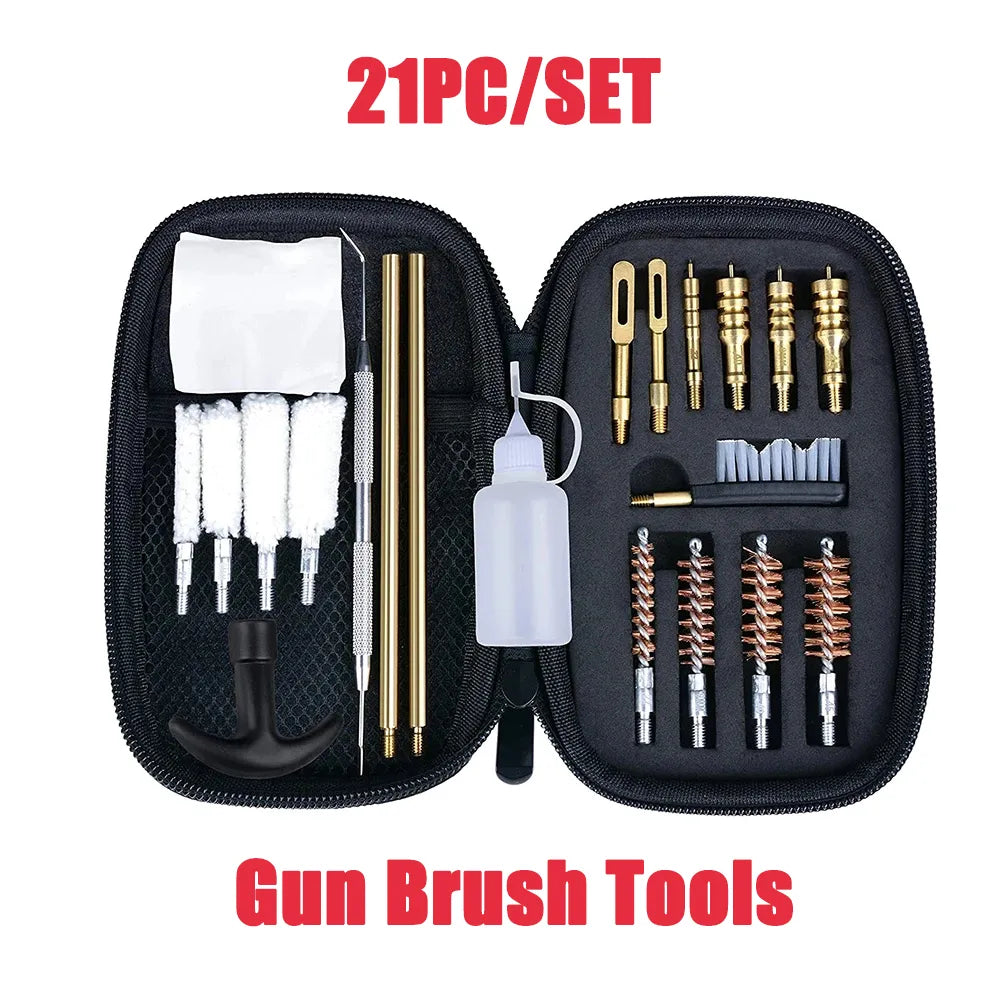 21PCS Universal Tactical Cleaning Kit for .22/.38/9mm/.40/.45 Caliber