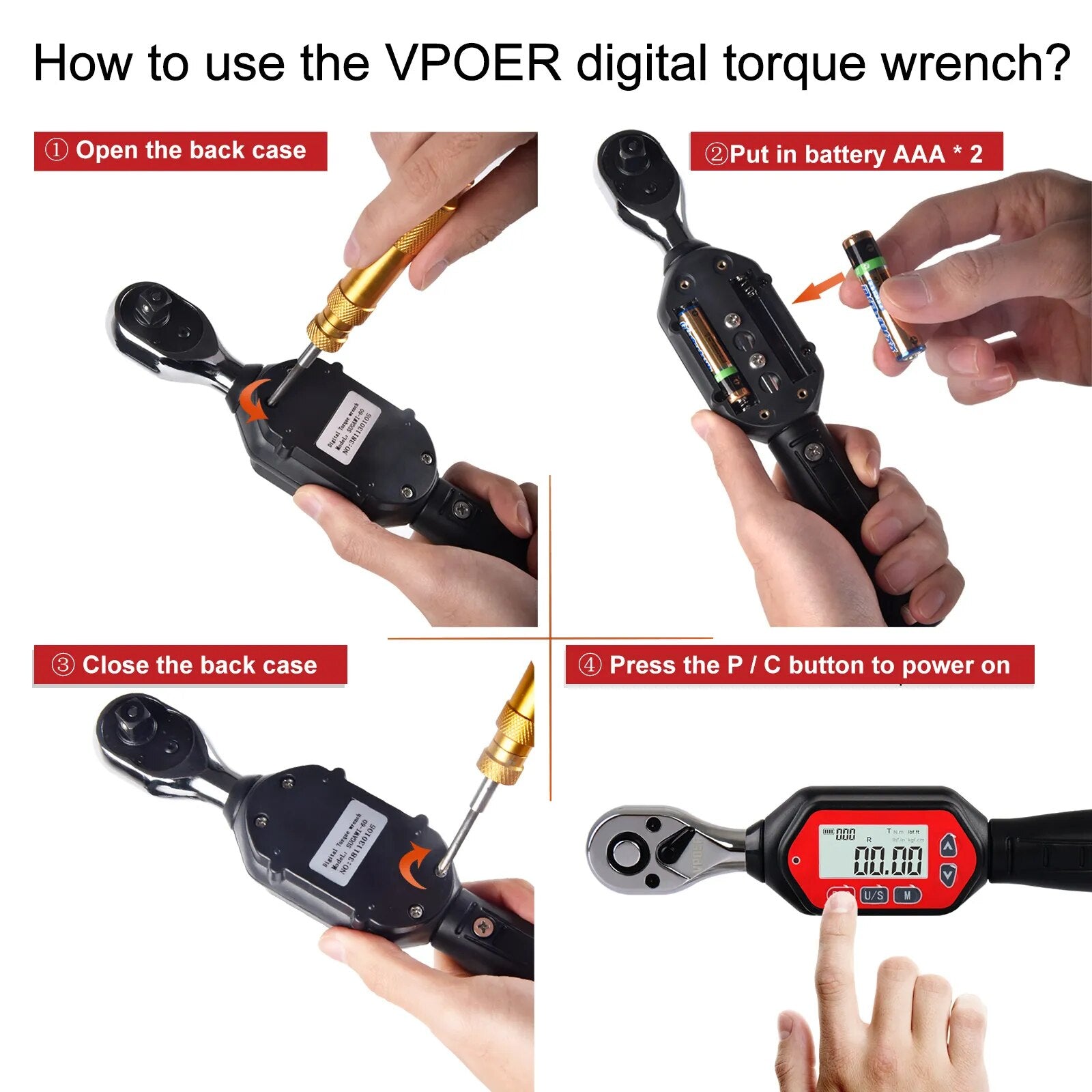 Digital Torque Wrench with Buzzer & LED, Calibrated