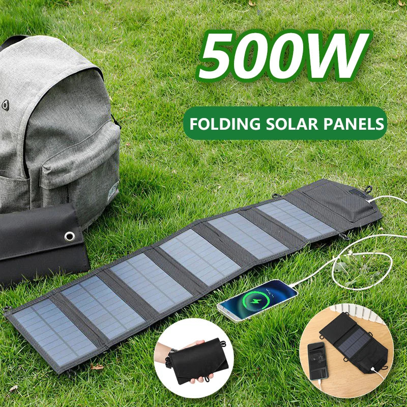 500W Portable Polysilicon Solar Panel Charger USB 5V DC