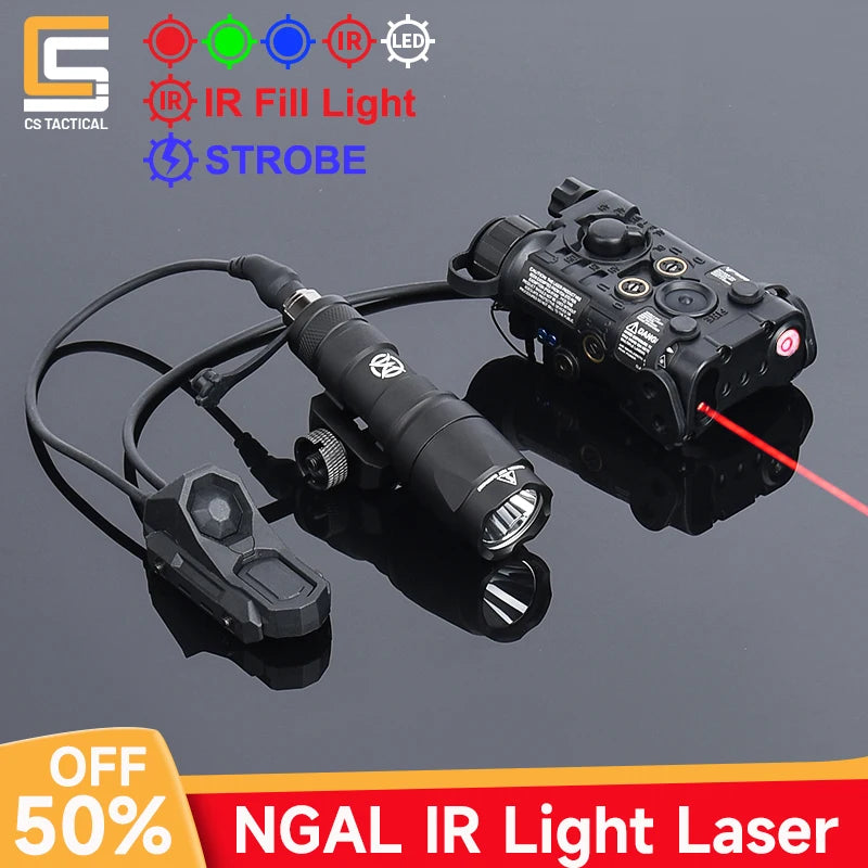 Dual Function Pressure Switch Tactical Weapon Light with laser