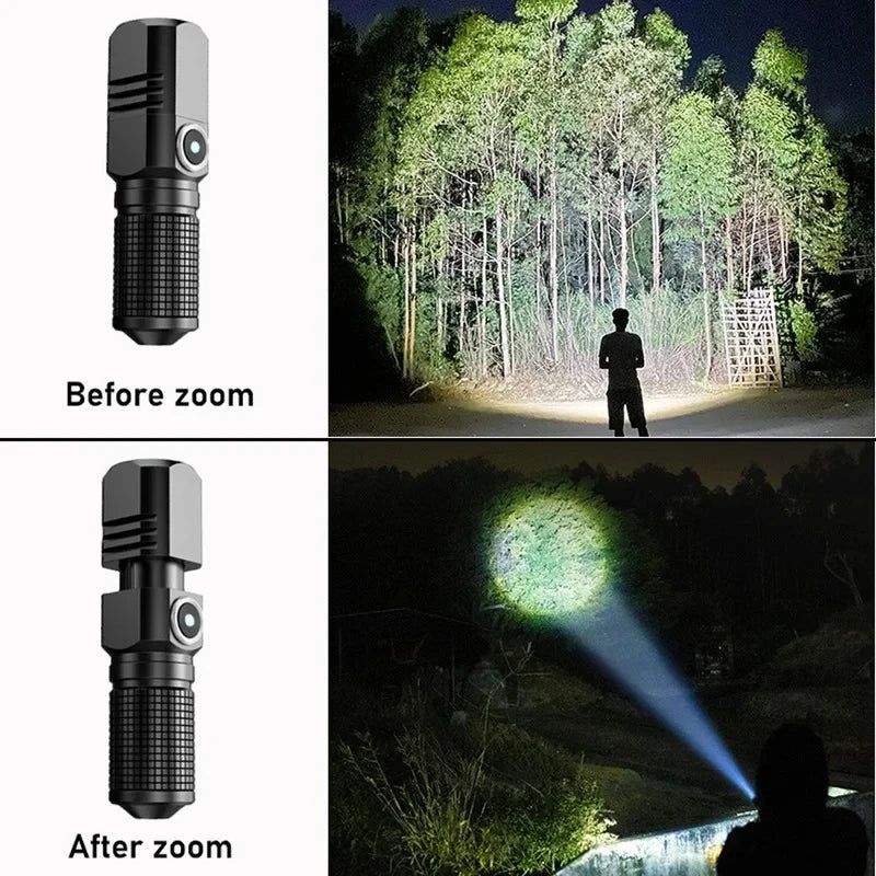 USB Rechargeable Zoom Tactical Flashlight