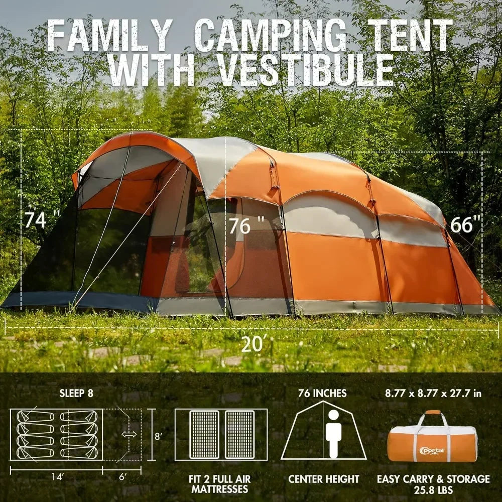 Portable Water Resistant Windproof Camping Tent with Rainfly