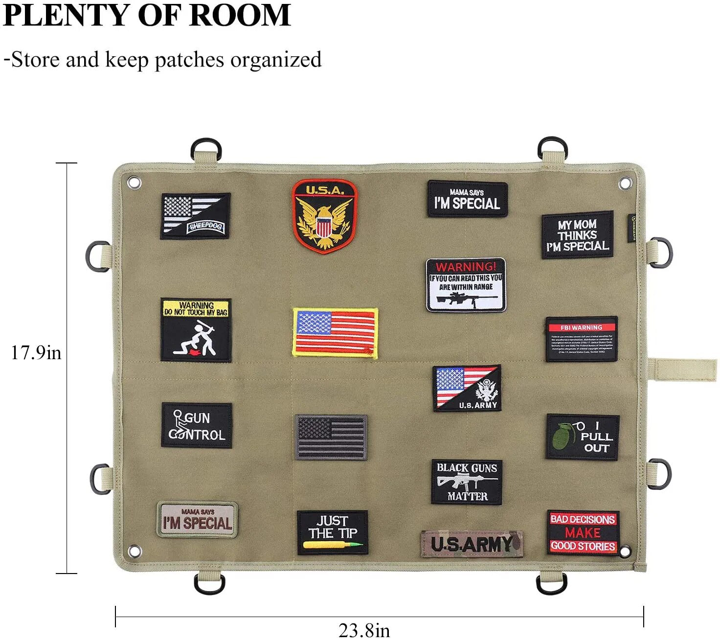 ZOHAN Patch Display Board Tactical Morale Patches Panel Large Foldable