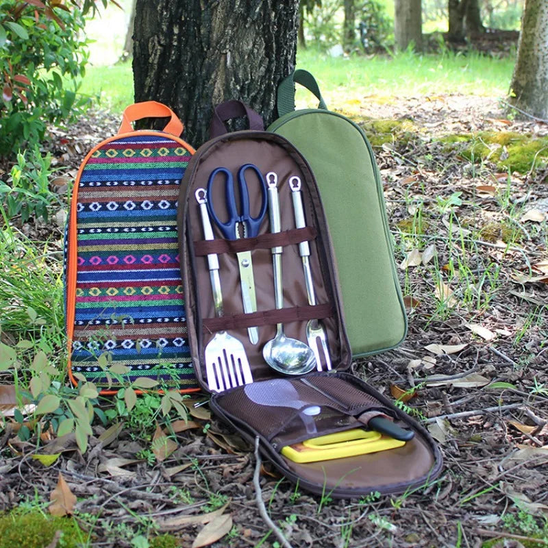 7pcs Camping Kitchen Utensil Set with Carrying Bag