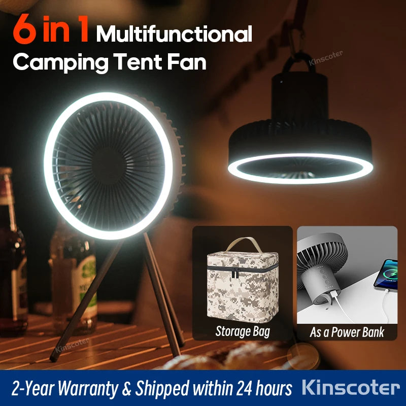 Multifunctional Rechargeable Led Camping Light and Fan